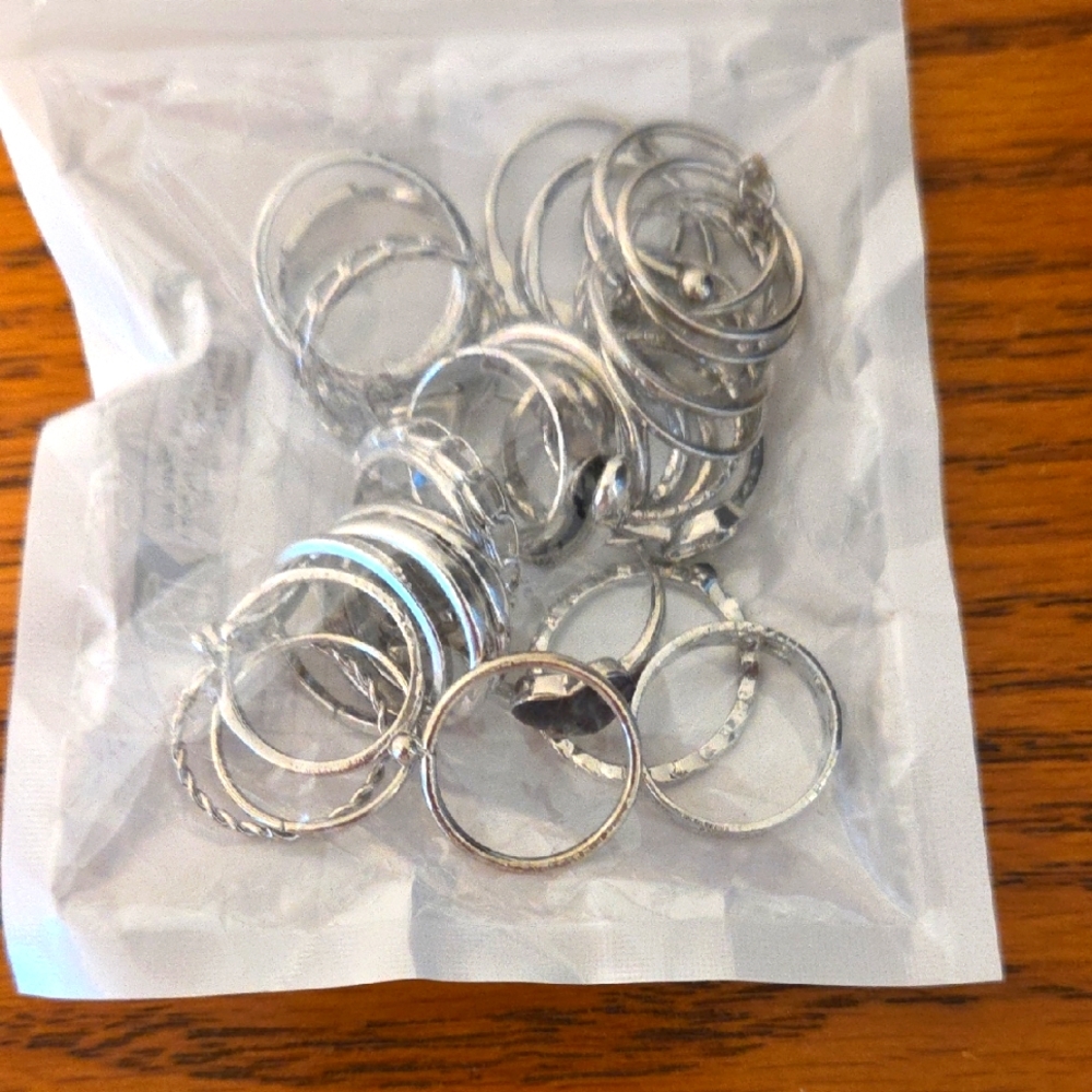 Silver Tone Ring Set #1